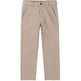 Izod Boys' School Uniform Twill Pants, Flat Front & Comfortable Waistband with 5 Pockets