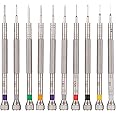 Wrist & Style Professional Screwdriver Kit by W&S for Watches, Glasses and Accessories: (10pc Tool Set) - to Adjust, Remove, Replace and Repair - Stainless Steel Professional - 10 Piece