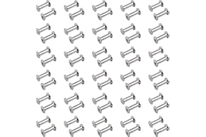 INCREWAY Phillips Screws, 60 Sets 5mm X 15mm Nickel Plated Chicago Binding Screws Round Cross Head Stud Screw Posts Nail Rivet, Silver Tone