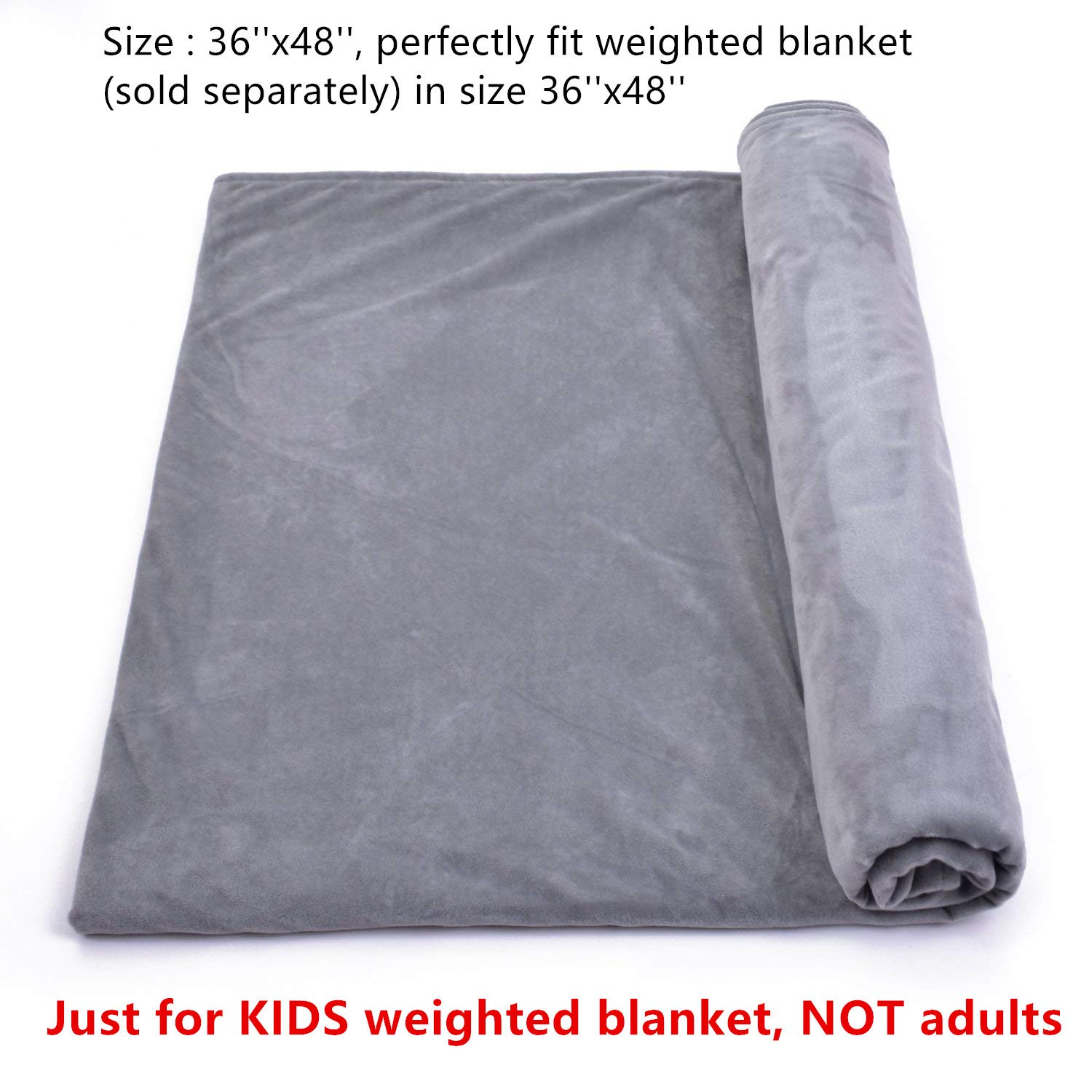 Amy Garden Premium Duvet Covers Soft Removable Cover for Weighted Blanket Inner Layer,Grey 1-36\'\'x48\'\' (Duvet Cover ONLY)