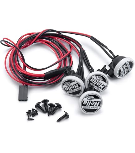 2 Spots LED 3W Pour Voiture RC 1/5 à 1/10 - Alliage Aluminium, 5-12V - Compatible Axial SCX10, Redcat Gen8, Etc.