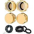 Morvat Brass Garden Hose End Cap Connector & Adapter for Outdoors, Female Faucet Cover & Plug with ¾” Threads for Water Sprinkler Spigots & Attachments, Includes Teflon Tape & 8 Rubber Washers, 4 Pack