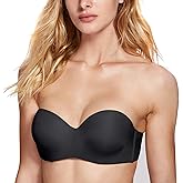 DOBREVA Women's Strapless Padded Push up Plus Size Seamless Underwired Convertible Bras