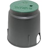 Dura Round Valve Boxes, 7", Black Box/Green Lid | 9" Height