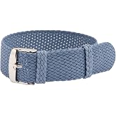 Clockwork Synergy - 20mm Braided Perlon Nylon Steel Blue Replacement Watch Band Strap