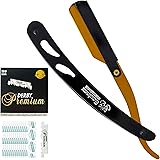 Equinox Professional Straight Edge Razor with 100 Single Derby Straight Razor Blades-Barber Straight Razor-Close Shaving Men'