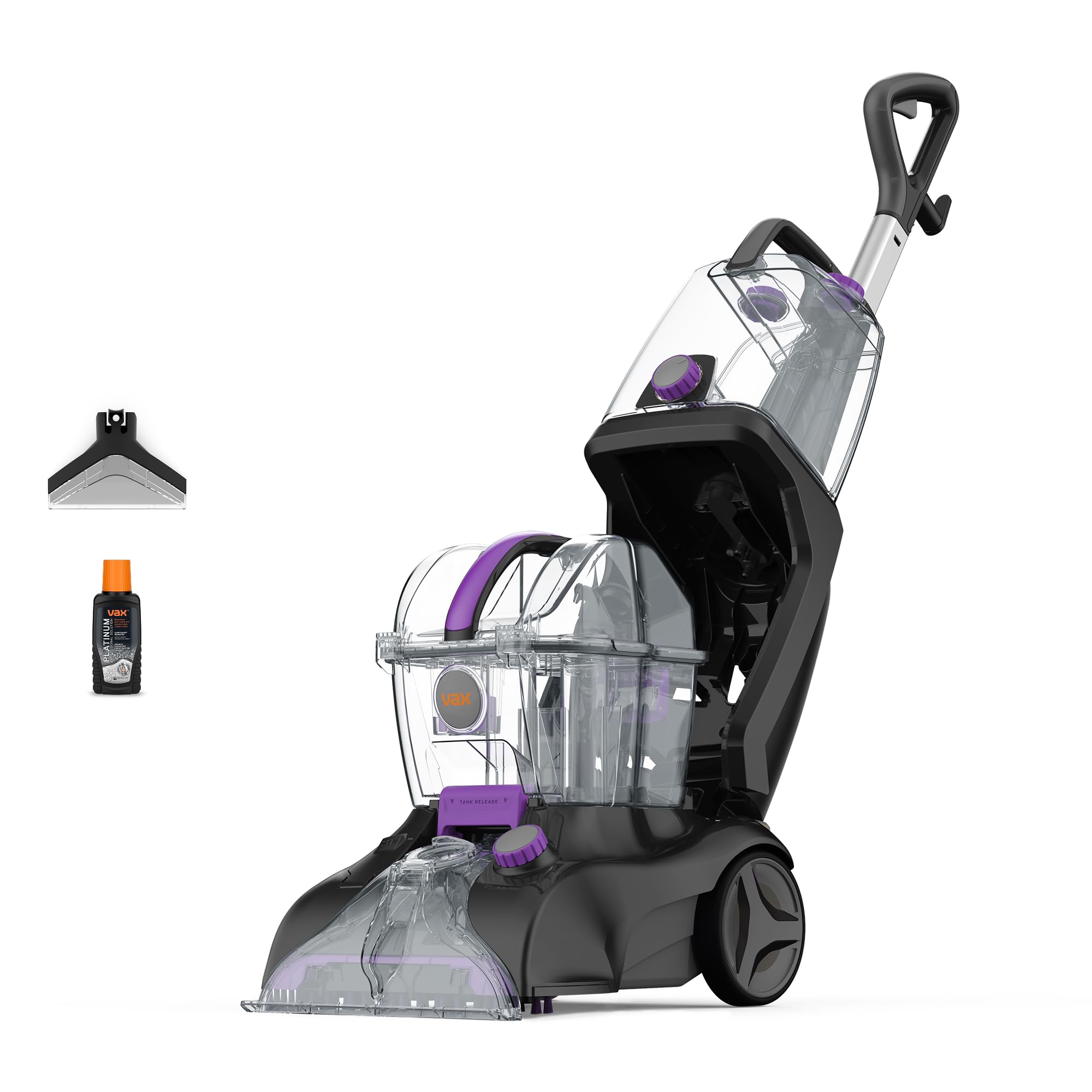 Vax Rapid Power Refresh Carpet Cleaner Machine, Rug, Upholstery, Car, Stair Upright Shampooer Washer, Handheld Spot Cleaning Wash Tool, Solution, 1200W, Grey/Purple, CDCW-RPXR