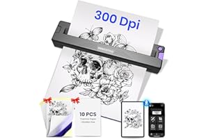 WBWTATTOO Tattoo Stencil Printer Machine,2026 Newly Upgraded Thermal Portable Wireless Bluetooth Printer,for Tattoo Artists&Beginners.with Transfer Paper and Thermal Paper,Compatible with Phone&PC