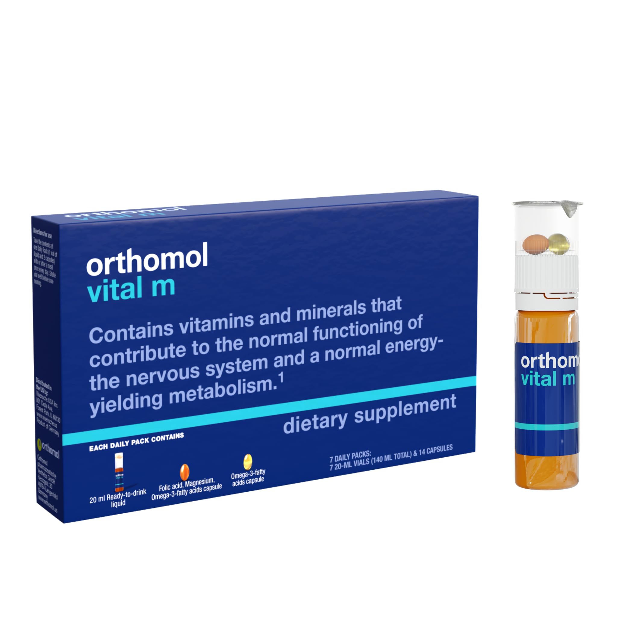 Orthomol Vital M Vial, Men's Multivitamin, 7-Day