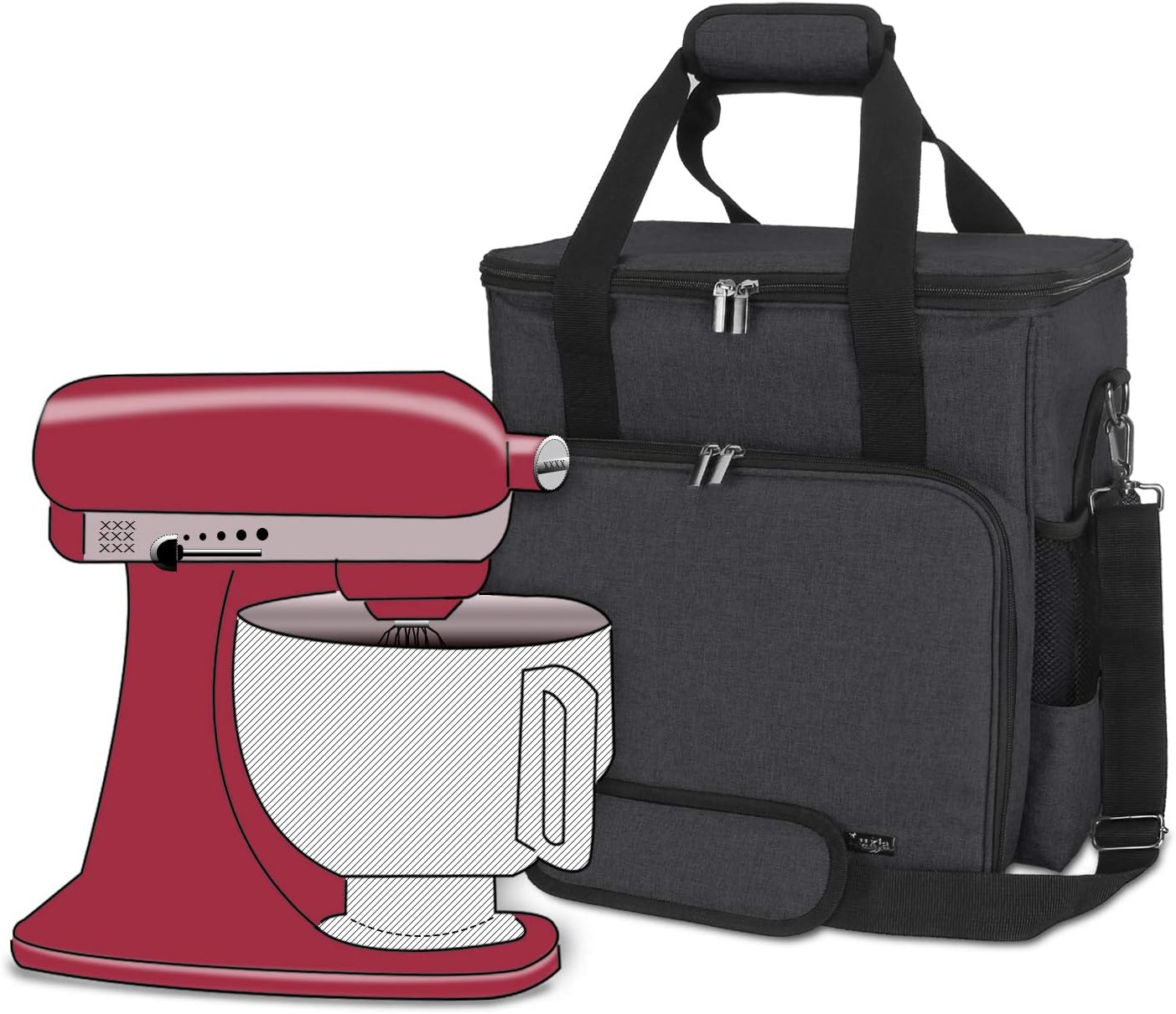 Luxja Storage Bag Compatible with KitchenAid Stand Mixers and Accessories with 4.3