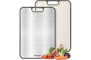 Washour Titanium Cutting Boards for Kitchen, Non Toxic 2-in-1 Cutting Board, Chopping Boards for Meat Vegetable, Easy to Clea