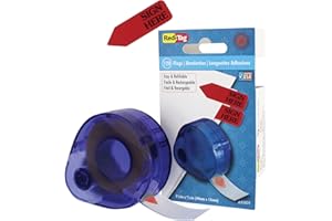 Redi-Tag Sign Here Printed Arrow Dispenser Flags, 120 Flags per Dispenser, 1-7/8 x 9/16 Inches, Red (81024)