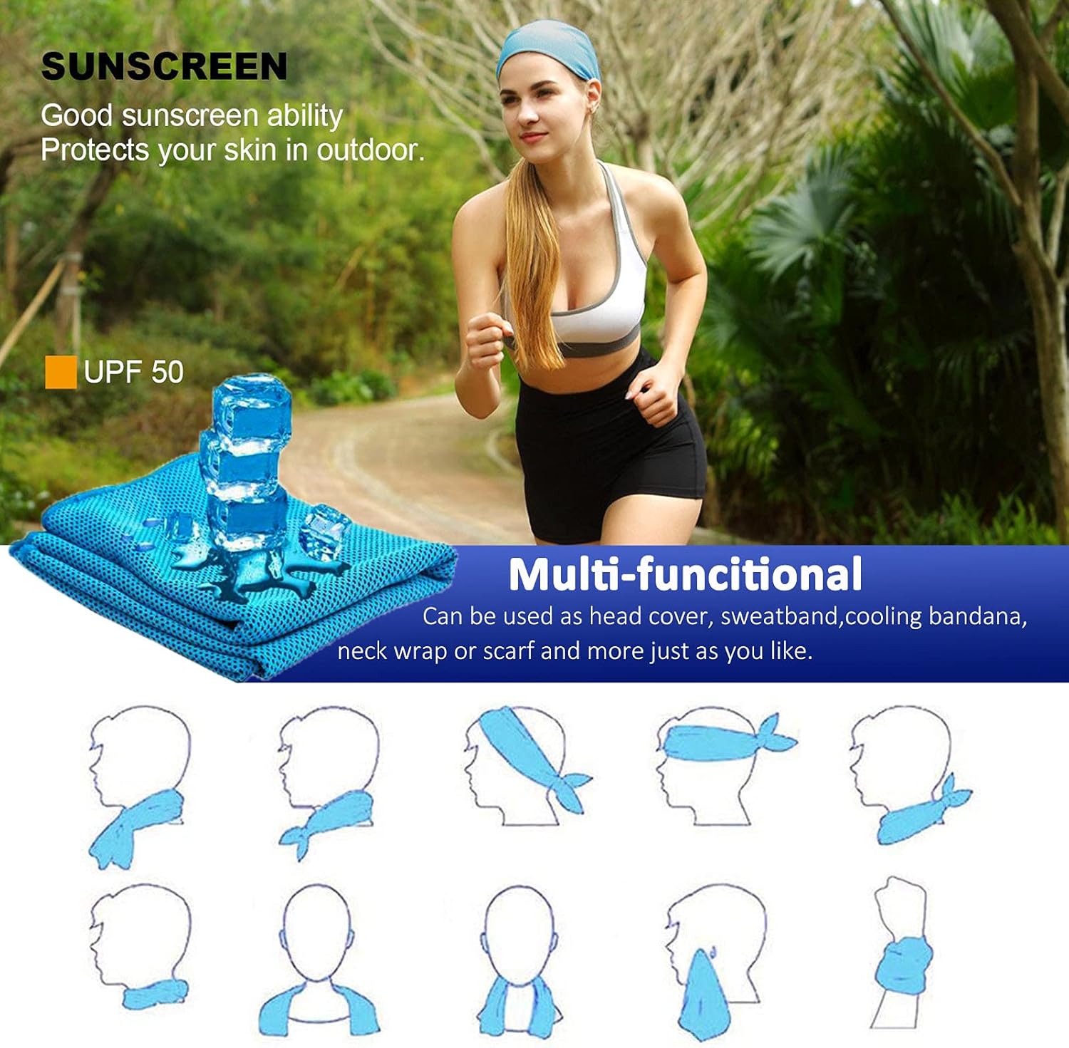 YQXCC 4 Pack Cooling Towel (47"x12") Ice Towel for Neck, Microfiber Cool Towel, Soft Breathable Chilly Towel for Yoga, Golf, Gym, Camping, Running, Workout & More Activities: Home & Kitchen