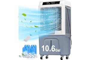 Landeagle Swamp Cooler, 3288CFM Evaporative Air Cooler with 10.6-Gal Water Tank, Evaporative Cooler with Water Level Alarm, 3 Speeds, 12H Timer, Air Cooler for Indoor Outdoor Patio Garage Use(42IN)