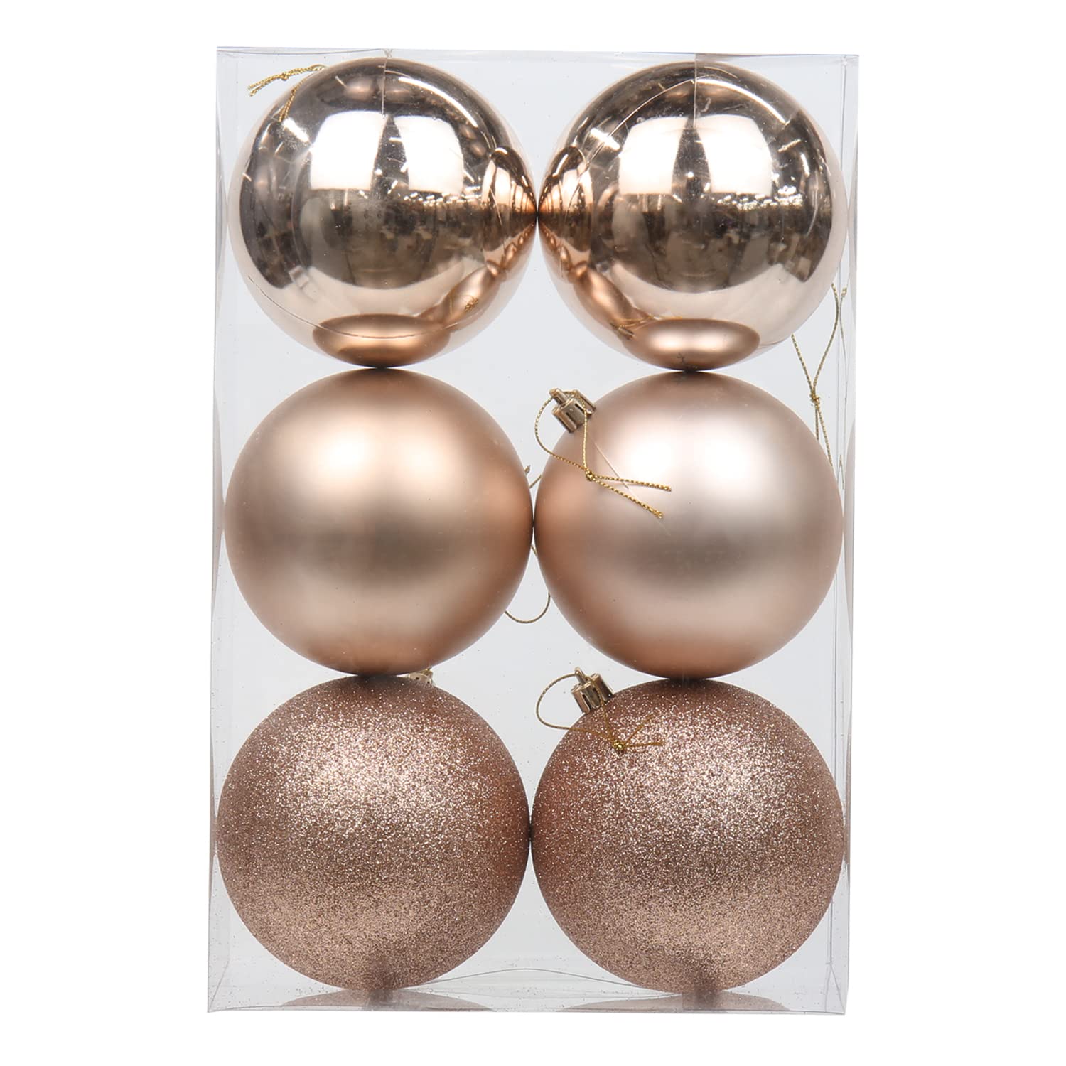 Briful 6PCS 10CM Christmas Baubles, Christmas Tree Decorations Xmas Hanging Ornaments Small Shatterproof Balls for Home Festival Gifts Xmas Decorations