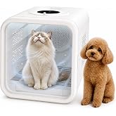 FINFINLIFE 65L Class Pet Dryer Box Cat Dryer Small Dog, Petting Window | Pet Drying Box For Cats Up to 24lbs &amp; Small Dogs, 1200W 35-40dB, 3 Speeds, Auto Thermostat