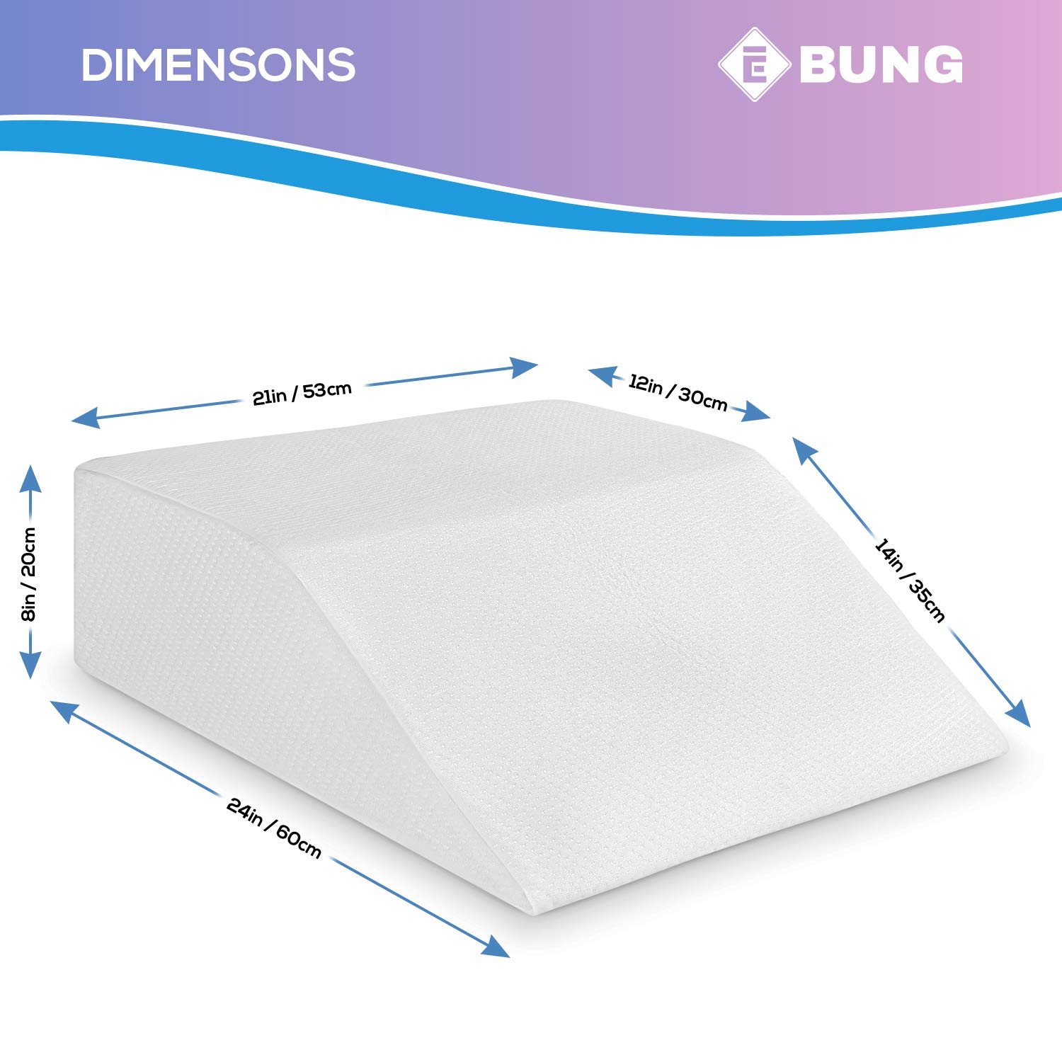 Leg Elevation Pillow - with Memory Foam Top, High-Density Leg Rest Elevating Foam Wedge- Relieves Leg Pain, Hip and Knee Pain, Improves Blood Circulation, Reduces Swelling - Breathable, Washable Cover