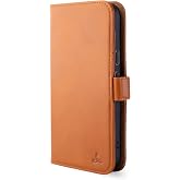 Snakehive Leather Wallet Case for Pixel 10/10 Pro / 11 (Smooth Tan) | Genuine Leather Flip Cover with Card Slots &amp; Stand