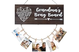 CHINDEUISYUT Grandma Gifts Grandma's Brag Board, Grandma Birthday Gifts for Grandma from Granddaughter Grandson, Grandkids Photo Holder Christmas Thanksgiving Gifts for Grandma Nana Granny