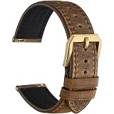 WOCCI Watch Band, Genuine Leather, Dark Lining Leather, Quick Release, Strap Width 18mm 20mm 22mm