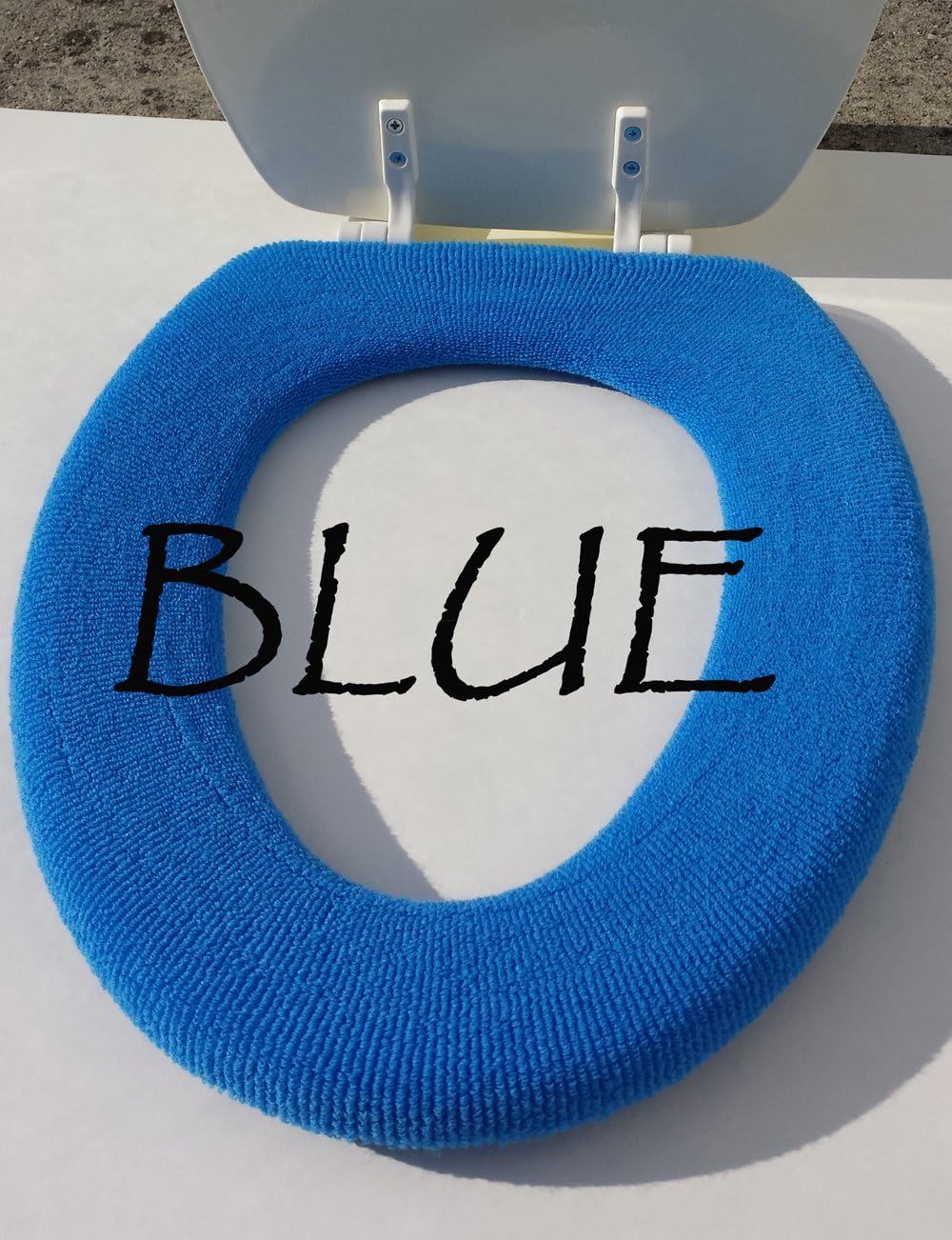 Bathroom Toilet Seat Warmer Cover Washable (Blue)
