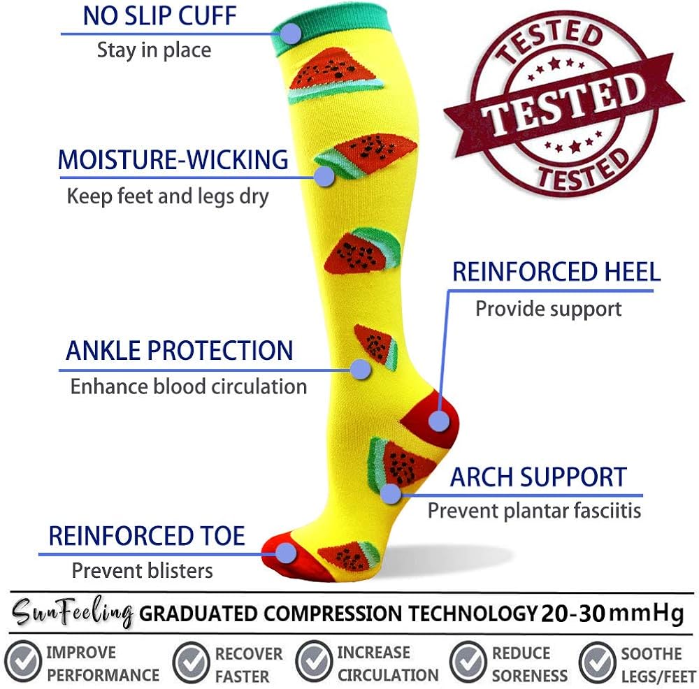 Compression Socks Women & Men 20-30mmHg - Best Support for Running,Sports,Hiking,Flight Travel,Circulation: Clothing