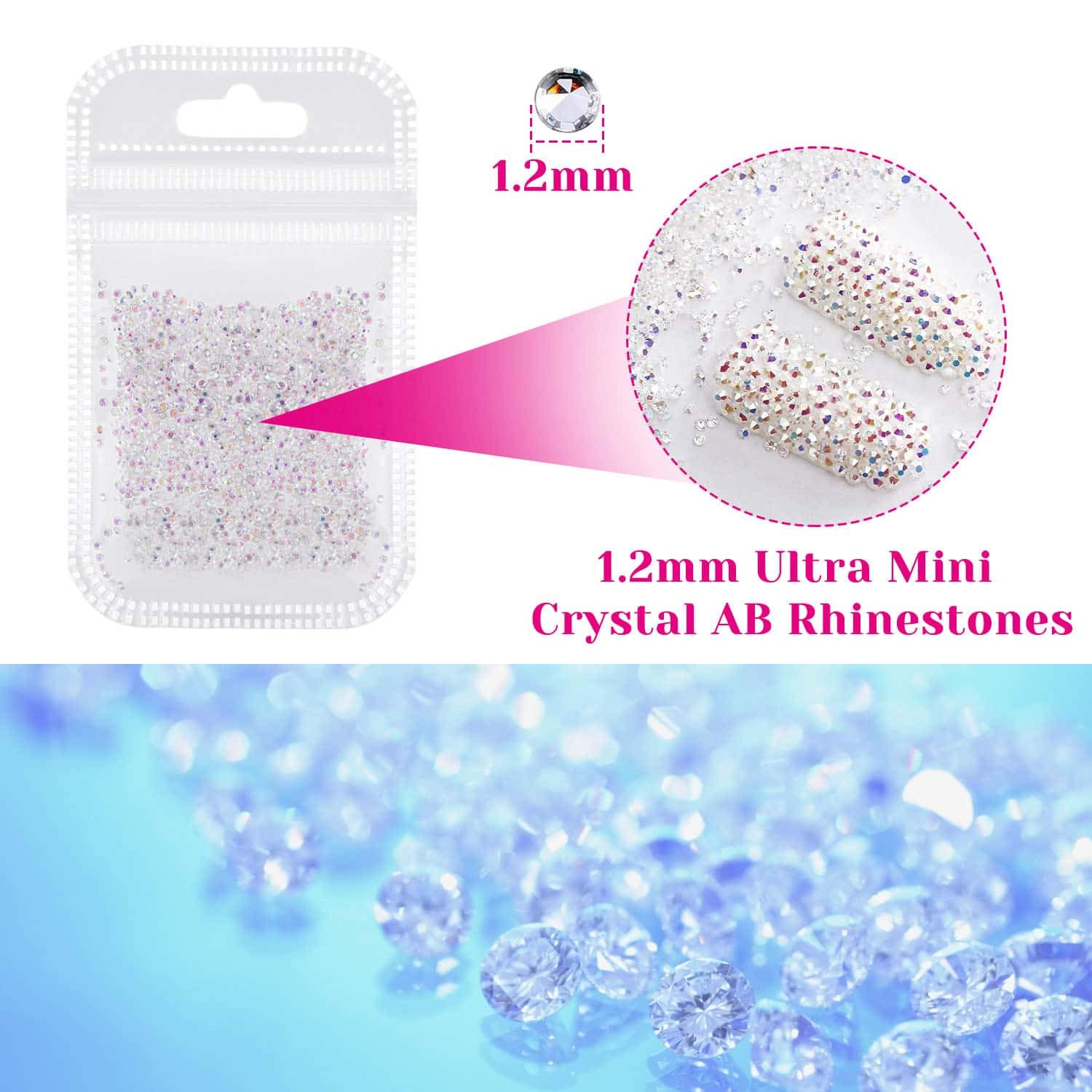Selizo 3168pcs Rhinestones Nail Crystals Rhinestones with 30pcs Nail Metal Gems Jewels Stones for 3D Nails Art Decoration Nail Art Supplies: Beauty