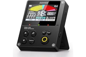 Donner Metronome Tuner, Rechargeable 3 In 1 Digital Metronome with Trainer Rhythm Mode for Guitar, Bass, Violin, Ukulele, Chromatic, Piano, Wind instruments, DBM-100 (Black)