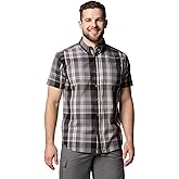 Columbia Mens Rapid Rivers II Short Sleeve Shirt, City Grey Multi Plaid, Large