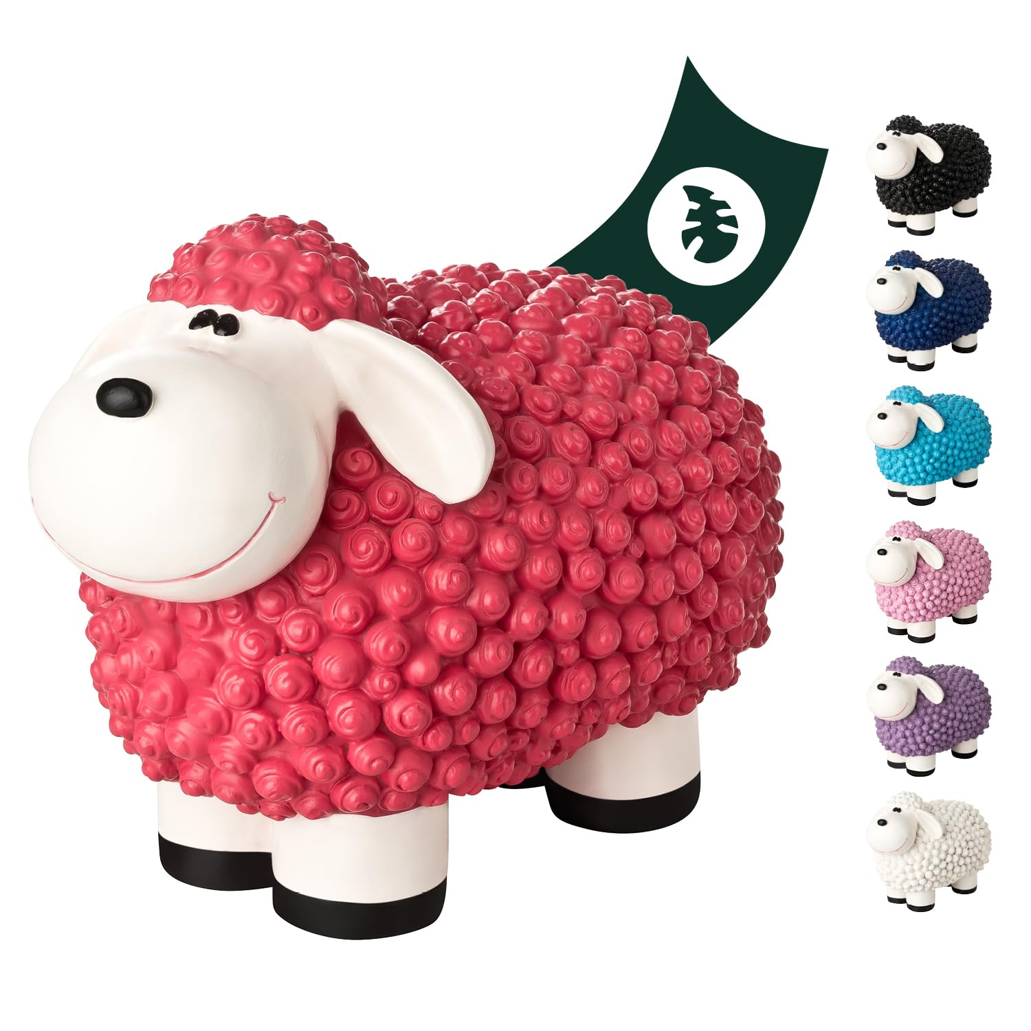 1PLUS factory seconds decorative statue garden statue Molly the Sheep for gardens/outdoor areas (Pink)