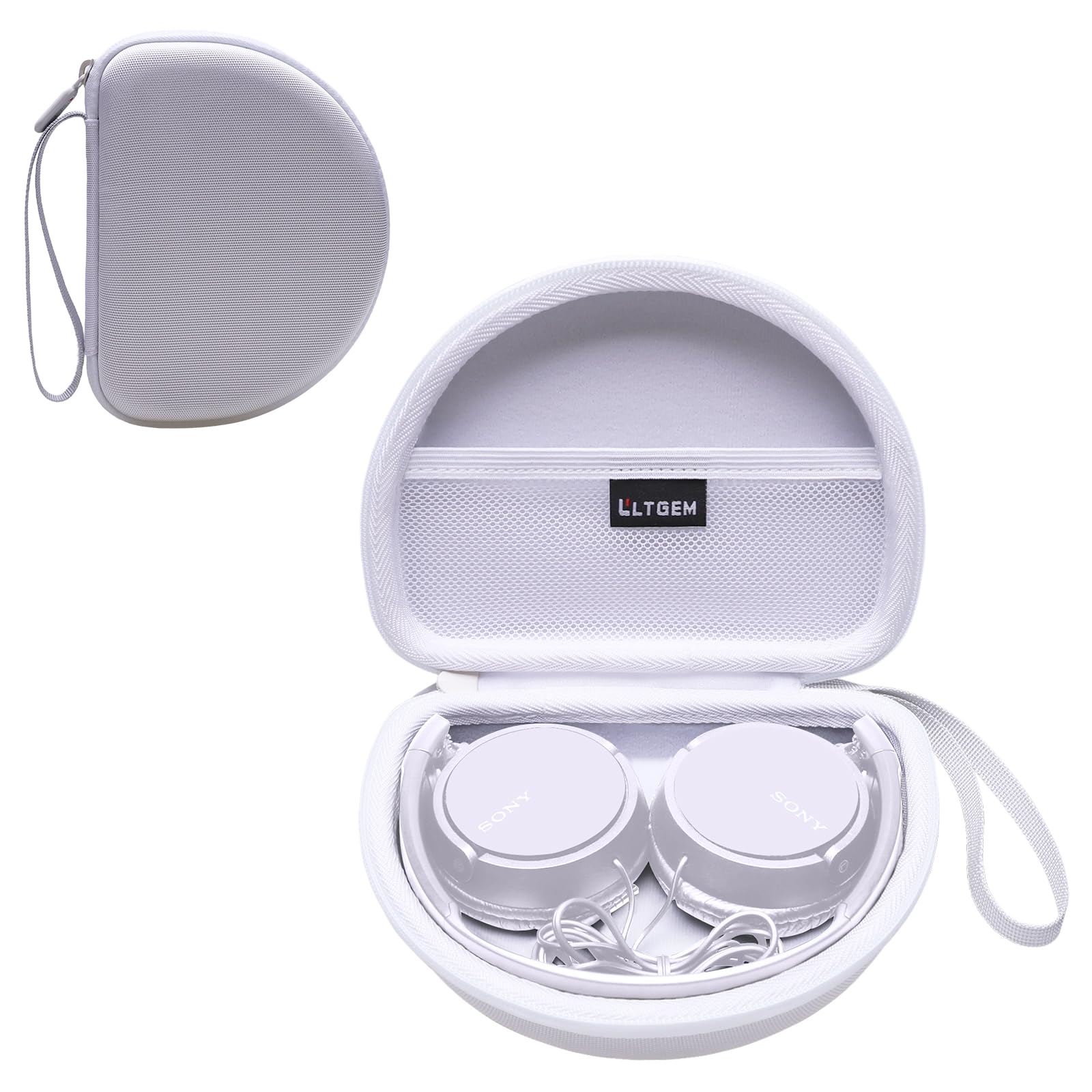 Photo 1 of LTGEM Case Compatible with Sony MDR-ZX110 / MDRZX110AP / MDRZX110NC / MDR-ZX310AP ZX Series Wired On-Ear Headphones, White(Case Only)