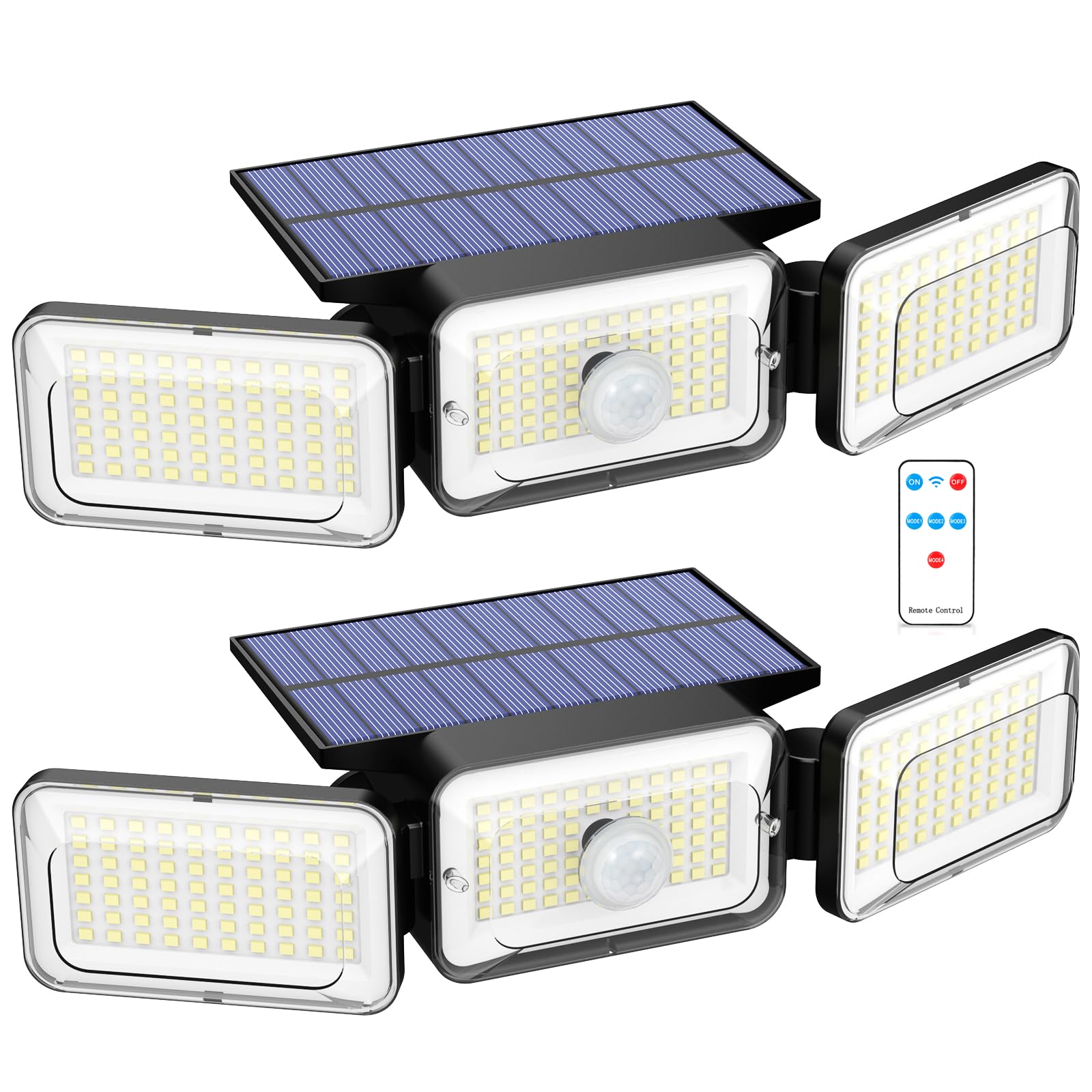 Photo 1 of **MISSING REMOTES** Solar Lights Outdoor, 2800LM 218 Led Motion Sensor Outdoor Light with Remote Control, IP65 Waterproof Security Solar Flood Lights for Outside Backyard Yard Porch