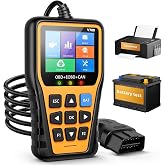 OBD2 Scanner Car Code Reader with Voltage Test, Plug-and-Play CAN Diagnostic Tool, Read &amp; Clear Check Engine Error Codes for Most OBDII Vehicles Since 1996, Yellow