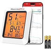 ThermoPro Hygrometer Thermometer for House TP350, Bluetooth Room Indoor Greenhouse Thermometer Monitor Up to 260FT, Backlit H