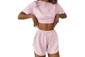 Ekouaer Womens Pajama Sets Sexy Lounge Sets Side Split Short Pj Sets Cute Pjs 2 Piece Comfy Sleepwear Loungewear