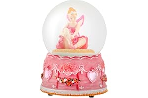 Elanze Designs Rotating Ballerina Princess Fairy 100MM Sturdy Wind Up Musical Glitter Water Snow Globe Tabletop Dresser Figurine Decoration Plays Tune Swan Lake