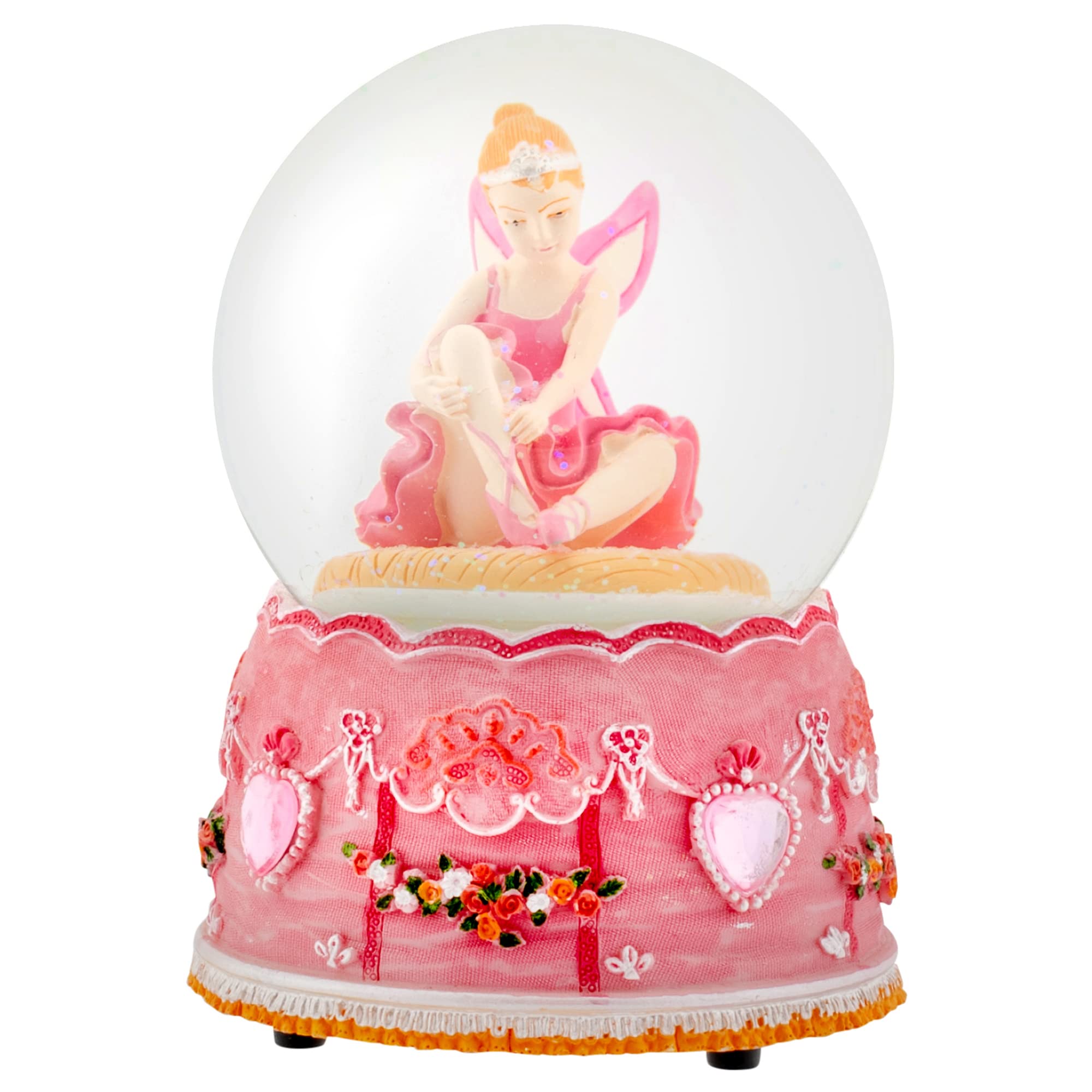 Elanze Designs Rotating Ballerina Princess Fairy 100MM Musical Water Globe Plays Tune Swan Lake