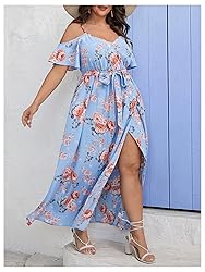 Floerns Women's Plus Size Cold Shoulder Short