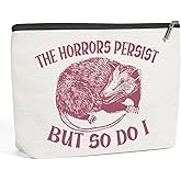 Sarcastic Funny Opossum Theme Opossum Gifts Animal Opossum Love Gift Mental Health Gifts Strength Resilience Quotes Makeup Bag, Cosmetic Bag Travel Toiletry Skincare Bag for Women Girls Grandma