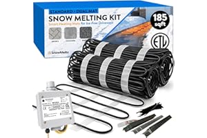 Heated Driveway System 185 Sqft - 240V, 37 Watts per Sqft Heated Snow Melting Mats Outdoor Driveway Heater for Snow Melting M