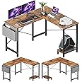 Sweetcrispy L Shaped Desk - Computer Corner Gaming PC Table with CPU Stand Side Bag for Home Office Dorm Sturdy Writing Workstation