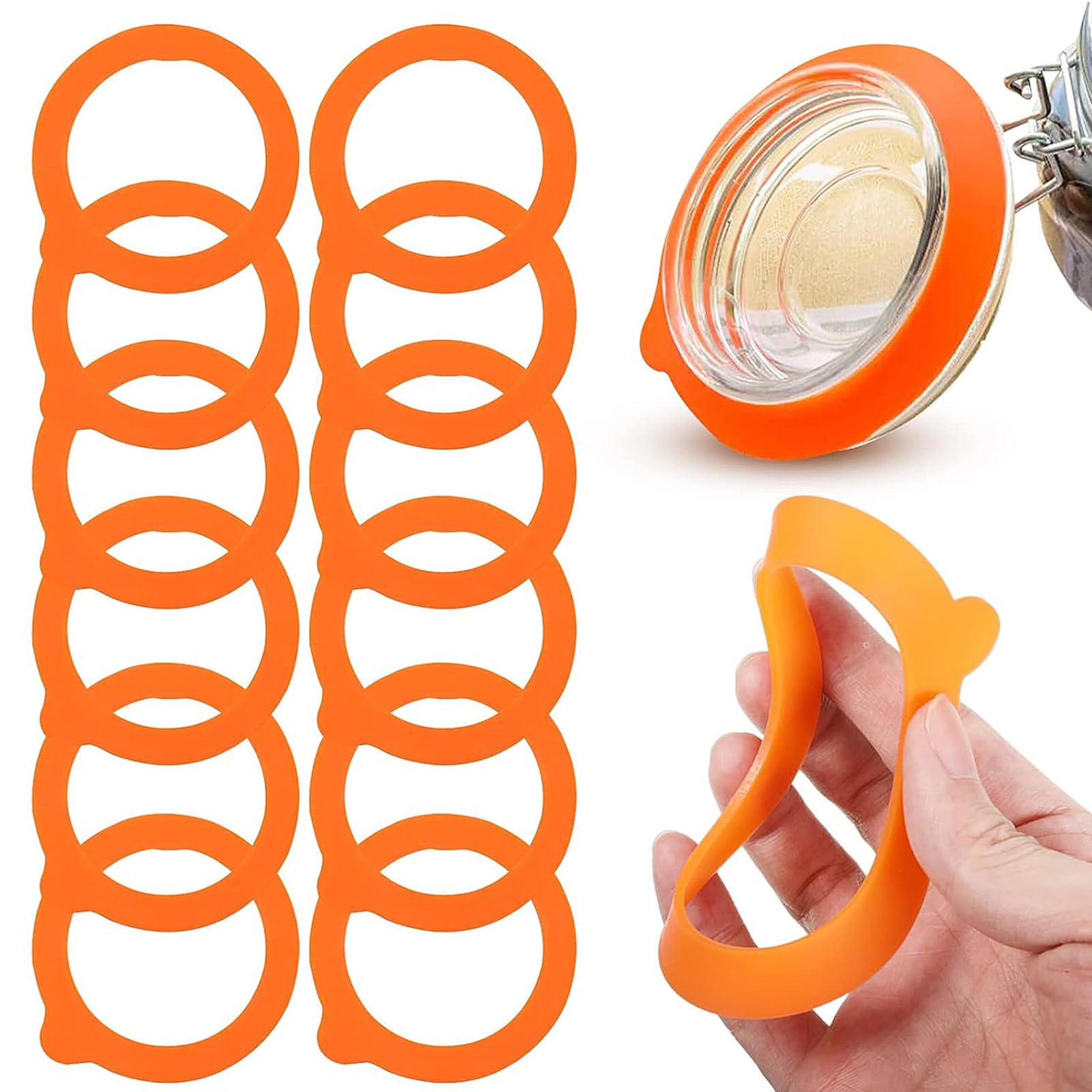 12 Pcs Replacement Silicone Seal for Jars and glass Clip Top Mason Jars, Airtight Rubber Seals