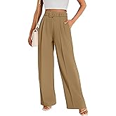 FUNYYZO Women Dress Office Pant High Waist Wide Leg Slacks Business Work Casual Long Belted Trousers 2026
