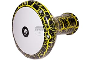 CORSARO MUSIC VD® Darbuka/Doumbek Cast Aluminum - Tuning Lugs & Rmvble Head (8 ½ in.) (Cracked Yellow)