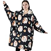 Huglanket Guinea Pig Gifts for Women Men Guinea Lovers, One Size Wearable Blanket Hoodie, Super Soft Warm Cozy with 2 Pockets for Christmas, Birthday