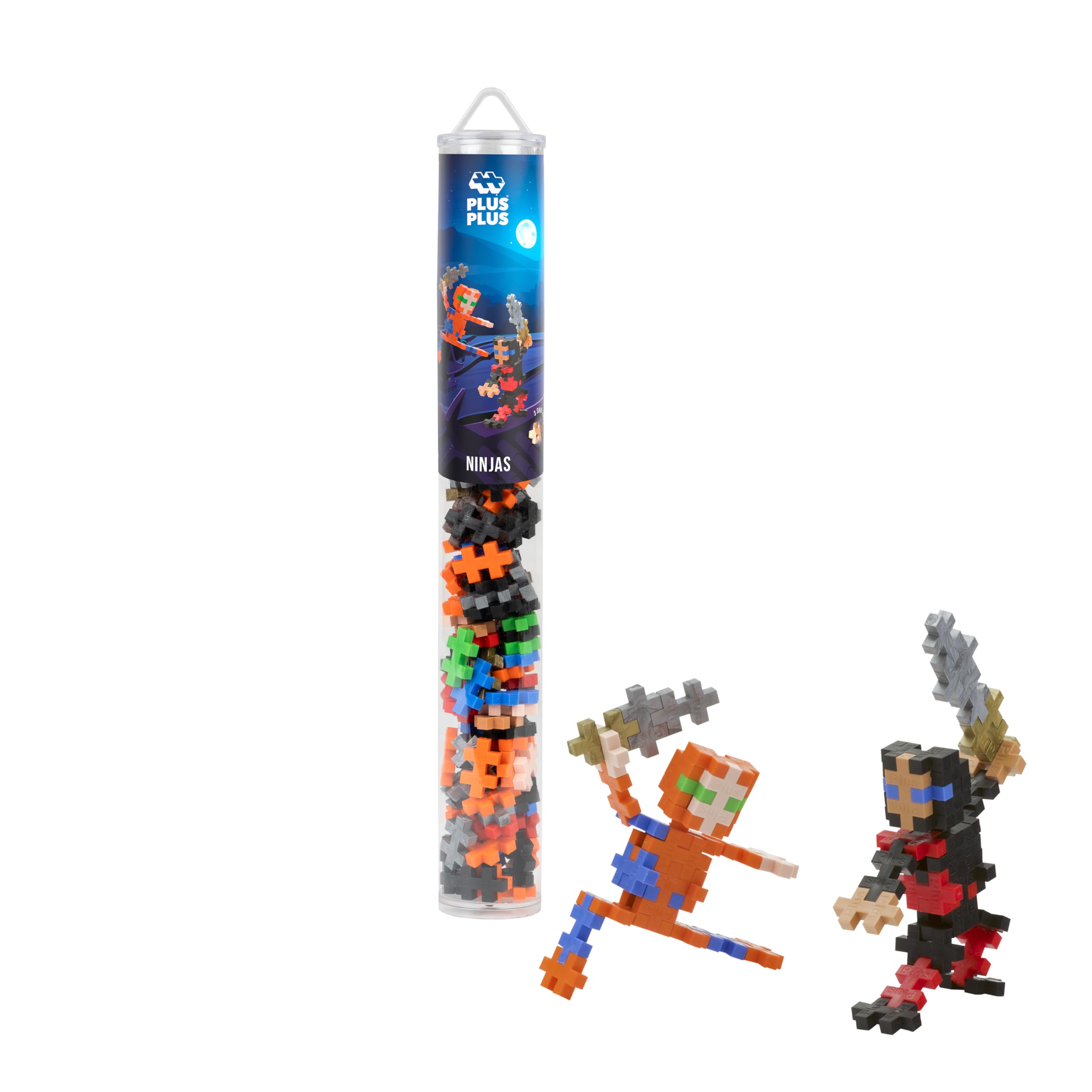 PLUS PLUS Building Blocks Toy - Ninja Kids Toys, Creative Construction Learning Resources and STEM Play for Home and Travel - Girls and Boys Toys Age 5 Plus, Ninjas 100 Pieces — image 1