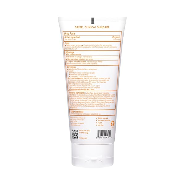 THINKBABY SPF 50+ BABY MINERAL SUNSCREEN – SAFE, NATURAL SUNBLOCK FOR BABIES – WATER RESISTANT SUN CREAM – BROAD SPECTRUM UVA/UVB SUN PROTECTION – VEGAN BABY SUNSCREEN LOTION, 6 OZ.