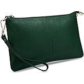 YALUXE Genuine Leather Wristlet Handbags Purses Cell Phone Pocket Clutch Wallet Crossbody Bags for Women
