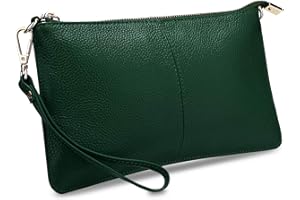 YALUXE Genuine Leather Wristlet Handbags Purses Cell Phone Pocket Clutch Wallet Crossbody Bags for Women