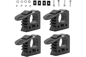 JIMTYEE 4 Pack Quick Release Rubber Clamp Mount Kit 1-1/5" to 1-1/2" Fist Mount Clamps Mounting Kit Diameter Tool Handles for Trucks UTV ATV Offroad 4X4 Parts Roof Rack Shovel Mounting Kit(4 Pack)